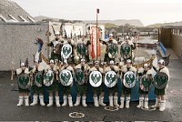 The Junior Jarl Squad visiting the local Primary school. Photo by Andrew Shearer.